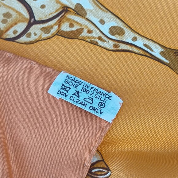 HERMES Authentic Orange Silk Scarf - Picture 7 of 7